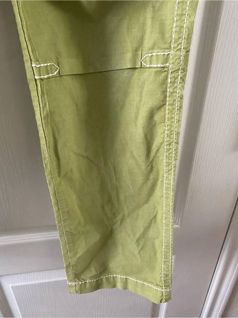 True Religion Y2K Relaxed Ace Cargo Pants Kalamata Green Contrast Stitch 36